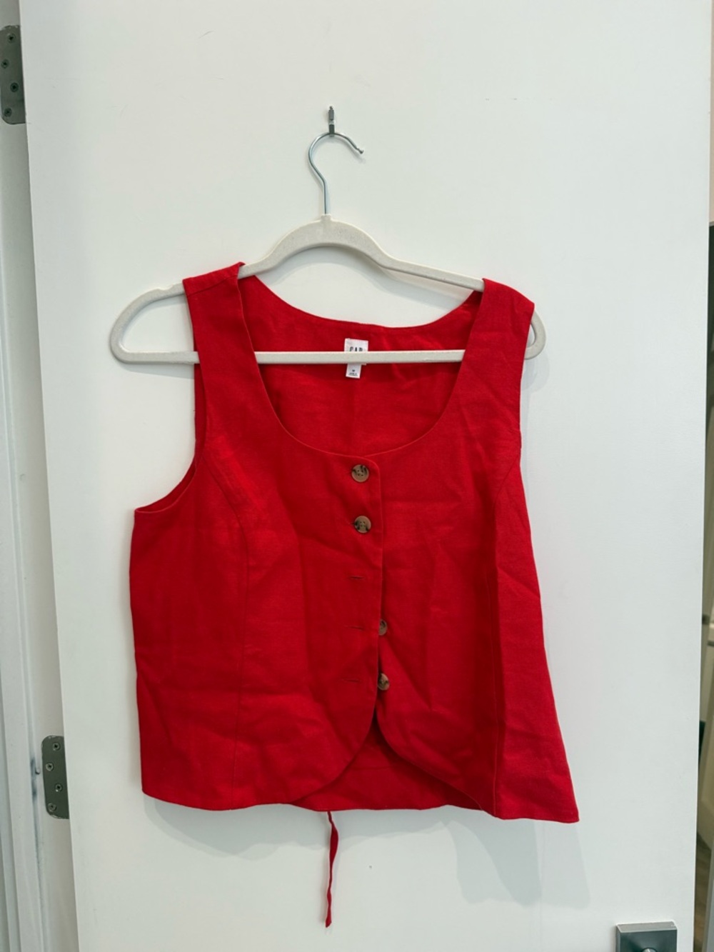 GAP Red Button-Front Women's Tank Top